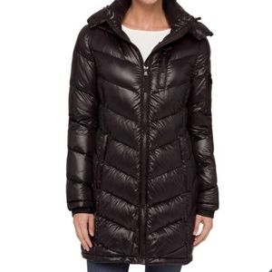 Andrew Marc Long Packable Hooded Down Jacket